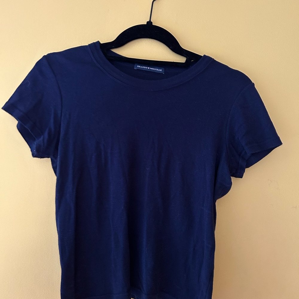 Brandy Melville Navy Blue Baby Tee